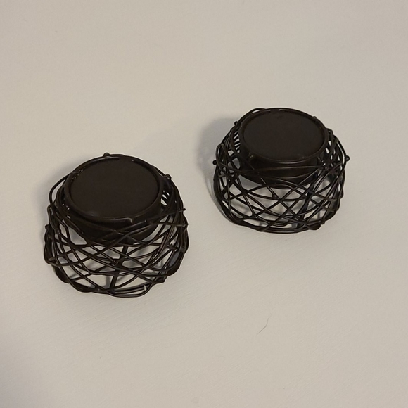 2 NEST BLACK TEA LIGHT CANDLE HOLDER - Picture 5 of 5